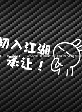 包邮个性装饰 改装贴纸hellaflush 汽车贴纸车贴 初入江湖承让！