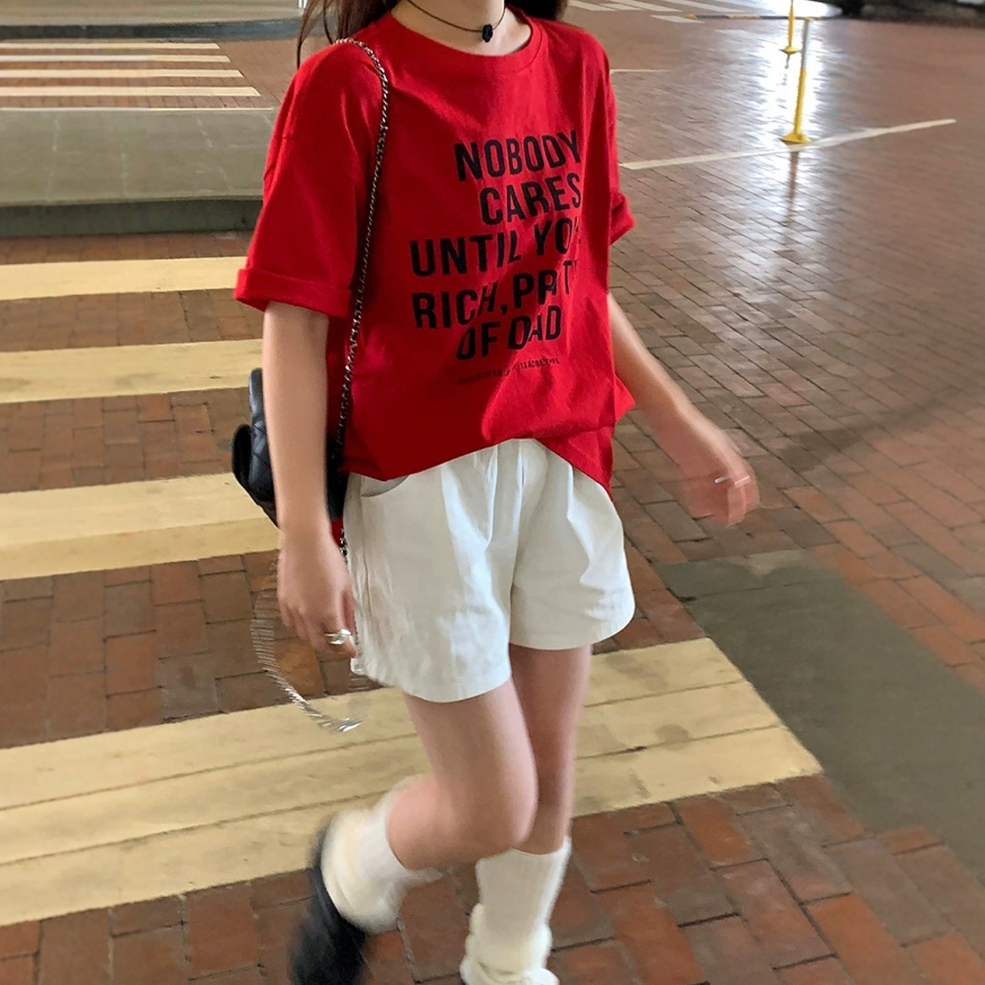 糖果色短裤女2025夏季韩版高腰宽松阔腿运动休闲裤奶油芝士黄短裤