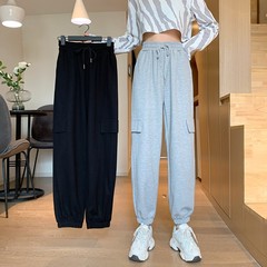 Real auction real price grey sports pants autumn new pants high waist casual pants women's straight tube loose Leggings