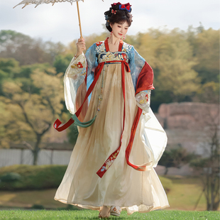 新款【白玉雪】原创汉服女重工刺绣南北朝仙气大袖衫齐胸裙春夏款