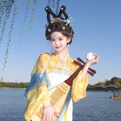 新款汉服女月桂复原重工刺绣唐制