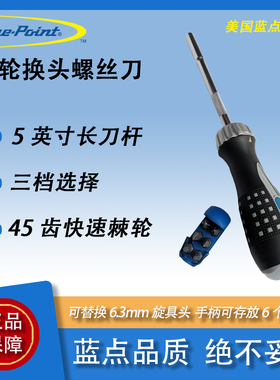 美国蓝点棘轮螺丝刀套装维修工具解刀螺丝刀组套实耐宝snapon蓝点