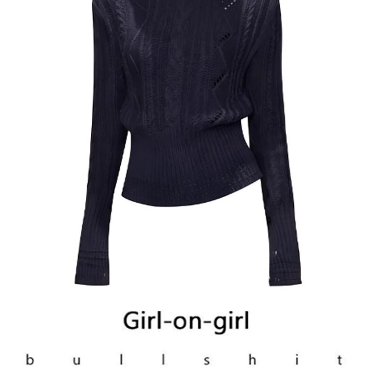 翻领麻花下摆收腰显瘦百搭针织上衣毛衣女