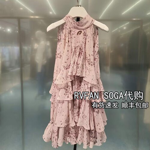 REVANYAYA芮范雅2026夏季新款小个子蝴蝶结雪纺连衣裙女R31101380