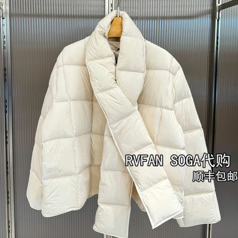 REVANYAYA芮范雅2025冬季新款围巾款羽绒服女保暖面包服短款外套