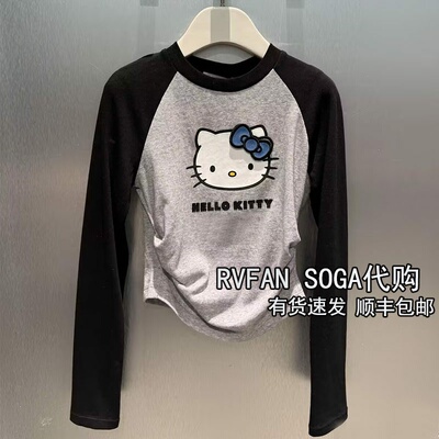 REVANYAYA芮范雅2026春季新款小个子长袖T恤女短款上衣R11001474