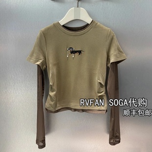 短T恤女打底衫 假两件长袖 R91001051 新款 REVANYAYA芮范雅2025冬季