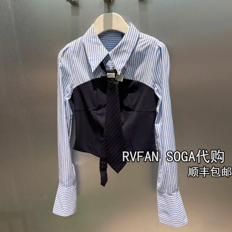 REVANYAYA芮范雅2025秋新款高端小众设计感假两件衬衫女R70801031