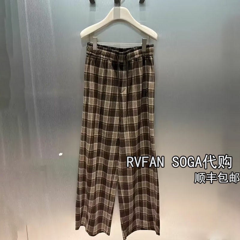 丛芮范2025秋季新款复古休闲裤女松紧腰阔腿裤长裤子潮R71301068