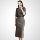 职场通勤气质显高收腰中长裙 包臀连衣裙女2025秋冬款 兰卡时尚 修身