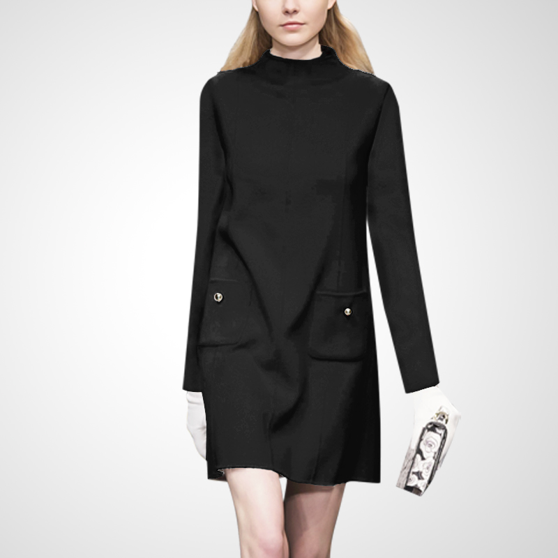 洋气减龄秋季新款立领一步连衣裙