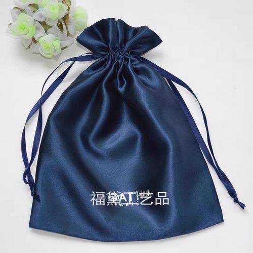 定制色丁布袋光滑绸缎布束口袋假发服装内衣化妆品包装礼品袋子
