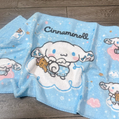 小浴巾纯棉厚实柔软大耳狗玉桂狗可爱洗澡大毛巾 擦头巾50*100cm