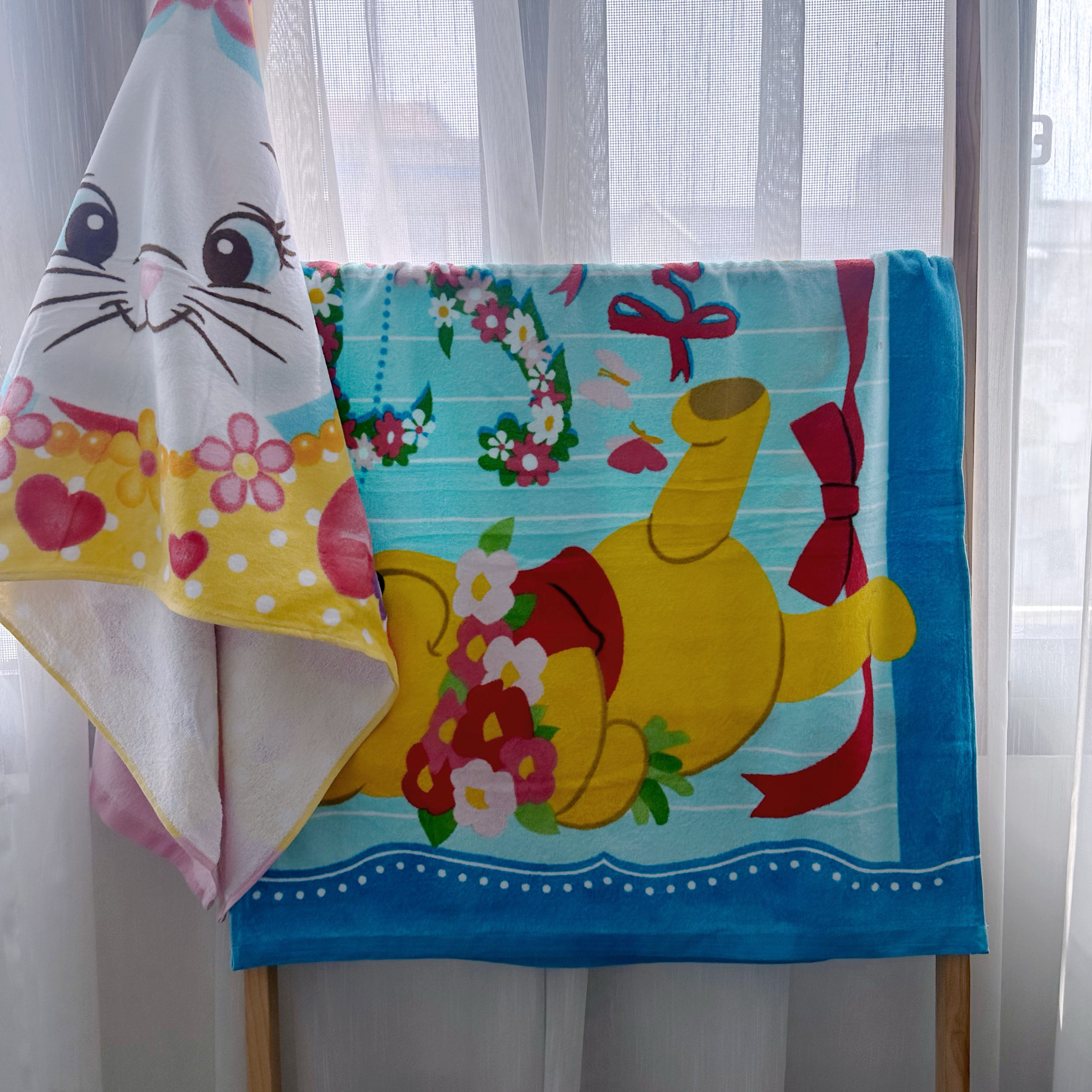 浴巾纯棉卡通玛丽猫噗噗可爱儿童成人洗澡大毛巾吸水60*120cm