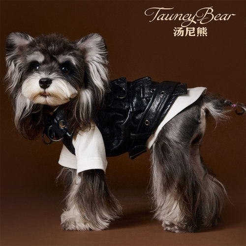 汤尼熊狗狗衣服皮衣马甲工装外套