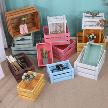 木箱子储物箱定制复古实木收纳箱装饰大道具超市水果木框小木箱子