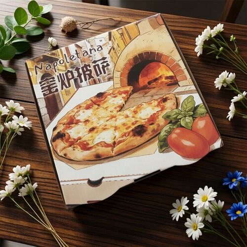 拿坡里披萨窑炉披萨7/9寸Pizza玛格丽特比萨盒外带定制打包盒