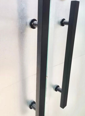 黑色有框加厚现代玻璃门无指纹简约不锈钢304不锈钢把手实木门