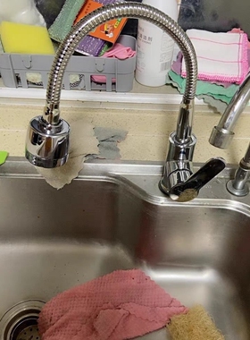 可旋转面盆不锈钢铜主体万向水龙头厨房304家用拉丝冷热单冷单孔