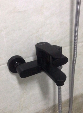 黑色淋浴龙头卫生间热水器洗澡沐浴花洒喷头水龙头冷热混合混水阀