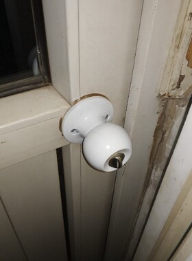 塑钢平开门三柱式球形锁三叉锁塑钢门锁卫生间房间门锁白色球形锁