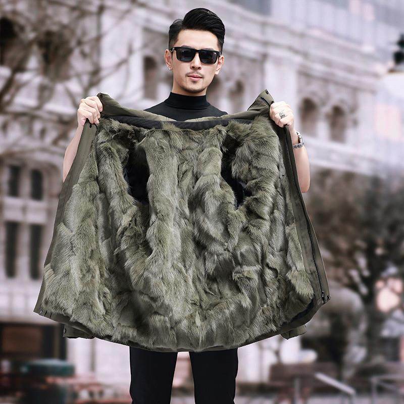 派克服男款冬季2024新款男士貂毛内胆皮毛一体狐狸可拆卸皮草外套,男装,皮衣,淘宝优惠券,粉丝福利购,淘宝优惠卷