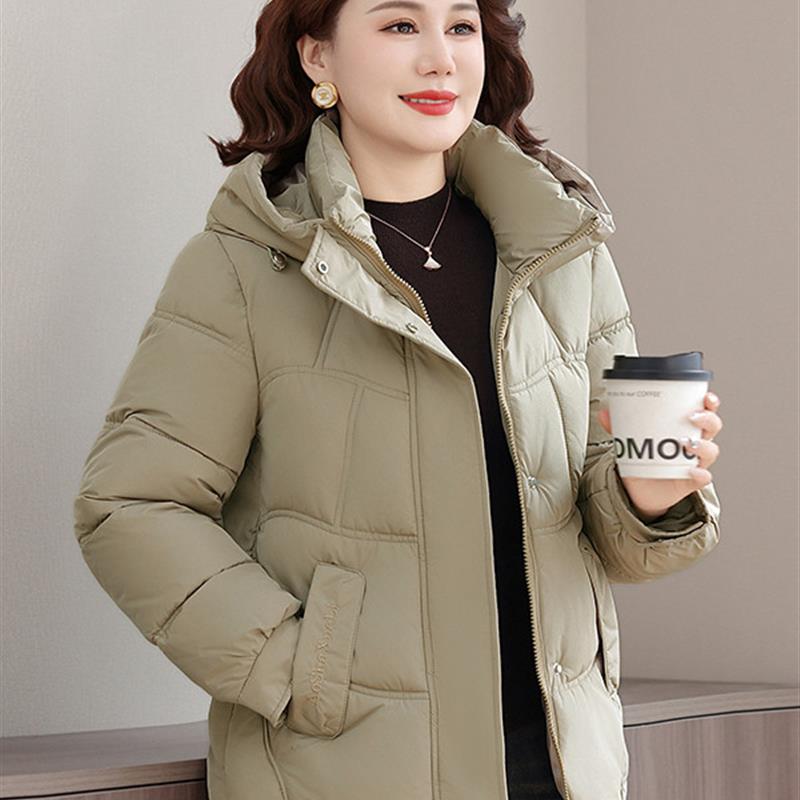 冬季加厚羽绒棉服女士短款2025新款韩版宽松棉袄外套大码连帽棉衣