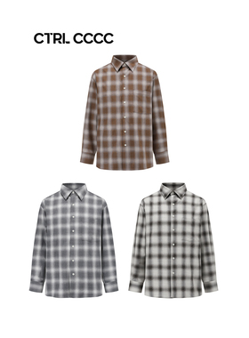 CTRL CCCC格子长袖衬衫