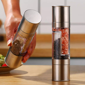 胡椒研磨器手动家用不锈钢透明芝麻花椒粒孜然海盐磨粉器调料瓶子
