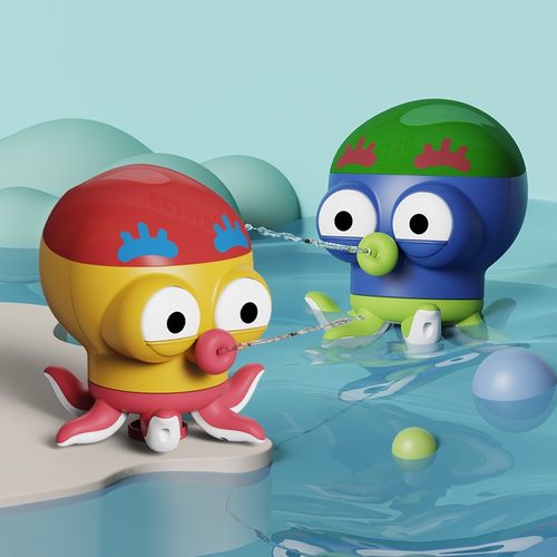 儿童戏水八爪鱼玩具呲滋喷小水枪宝宝男孩玩水女孩浴室沐浴卡as90