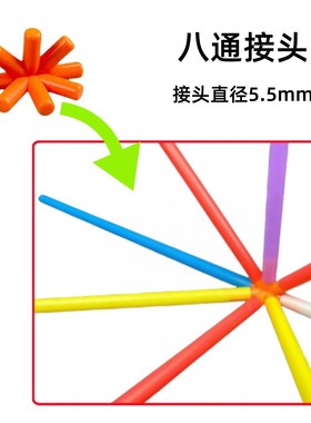 六年级下册塔台模型搭建八通接头小学科学制作实验手工材料as03
