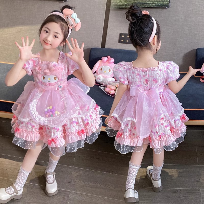 女童美乐蒂公主裙夏季2025新款儿童洛丽塔连衣裙cos服生日礼服裙
