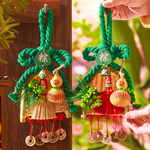 端午节艾草入户门把手扫帚挂件装饰2025款香包香囊万字结车载挂饰