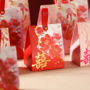 喜糖盒子2025新款结婚礼糖果盒高级感小众花朵喜糖袋伴手礼盒空盒