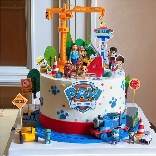 狗狗队长蛋糕装饰摆件网红卡通男孩巡逻狗狗生日蛋糕插牌插件配件