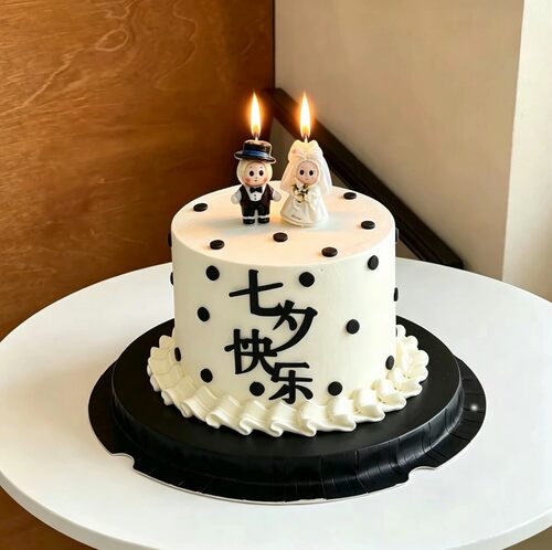 2026七夕情人节情侣结婚星星人蛋糕装饰蜡烛插件情侣告白节日快乐