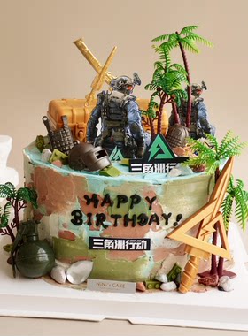 三角洲行动金色武器蛋糕装饰