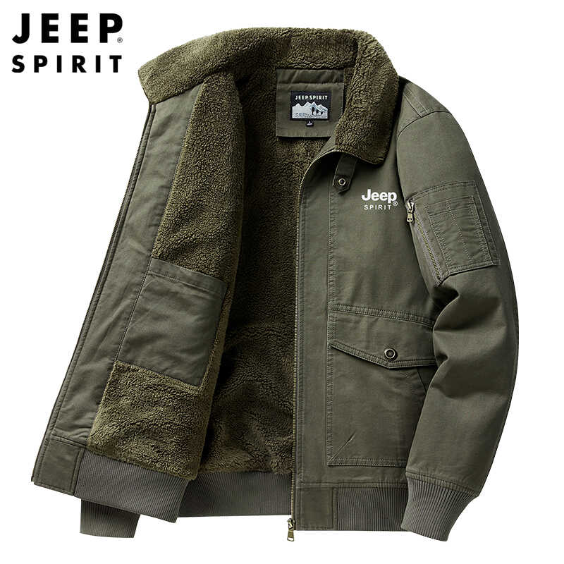 宽松冬季休闲加绒夹克JEEPSPIRIT