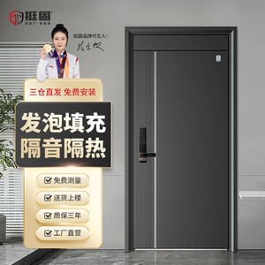 挺固甲级防盗门进户门智能入户门家用现代轻奢钢制门发泡子母门