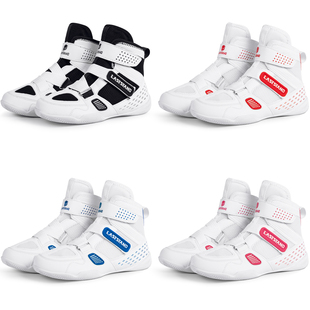 专业拳击鞋儿童训练散打格斗摔跤鞋靴搏击男女少儿防滑透气中高帮