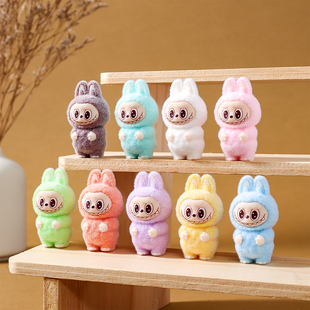 植绒站姿小恐龙公仔萌粒摆件diy潮玩盲盒可爱桌面装饰闺蜜小礼物