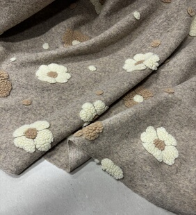 孤品针织提花羊毛进口服装披肩外套连衣裙面料手工di y布料布匹