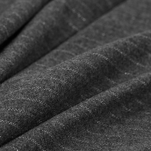 日产薄型灰白条纹羊毛呢布料秋冬高档服装面料裤料连衣裙服装布料