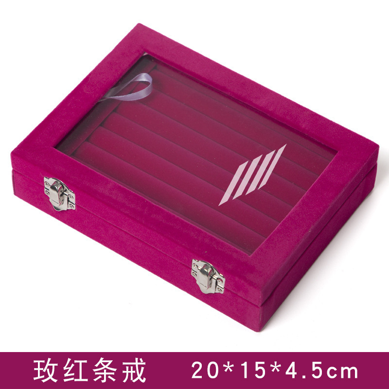 2025简约大容量首饰盒绒布24格戒指耳钉耳环居家便携首饰收纳盒子