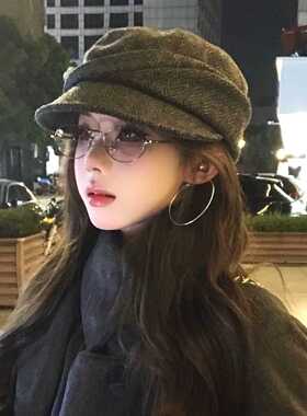 复古英伦风毛呢贝雷帽女秋冬季
