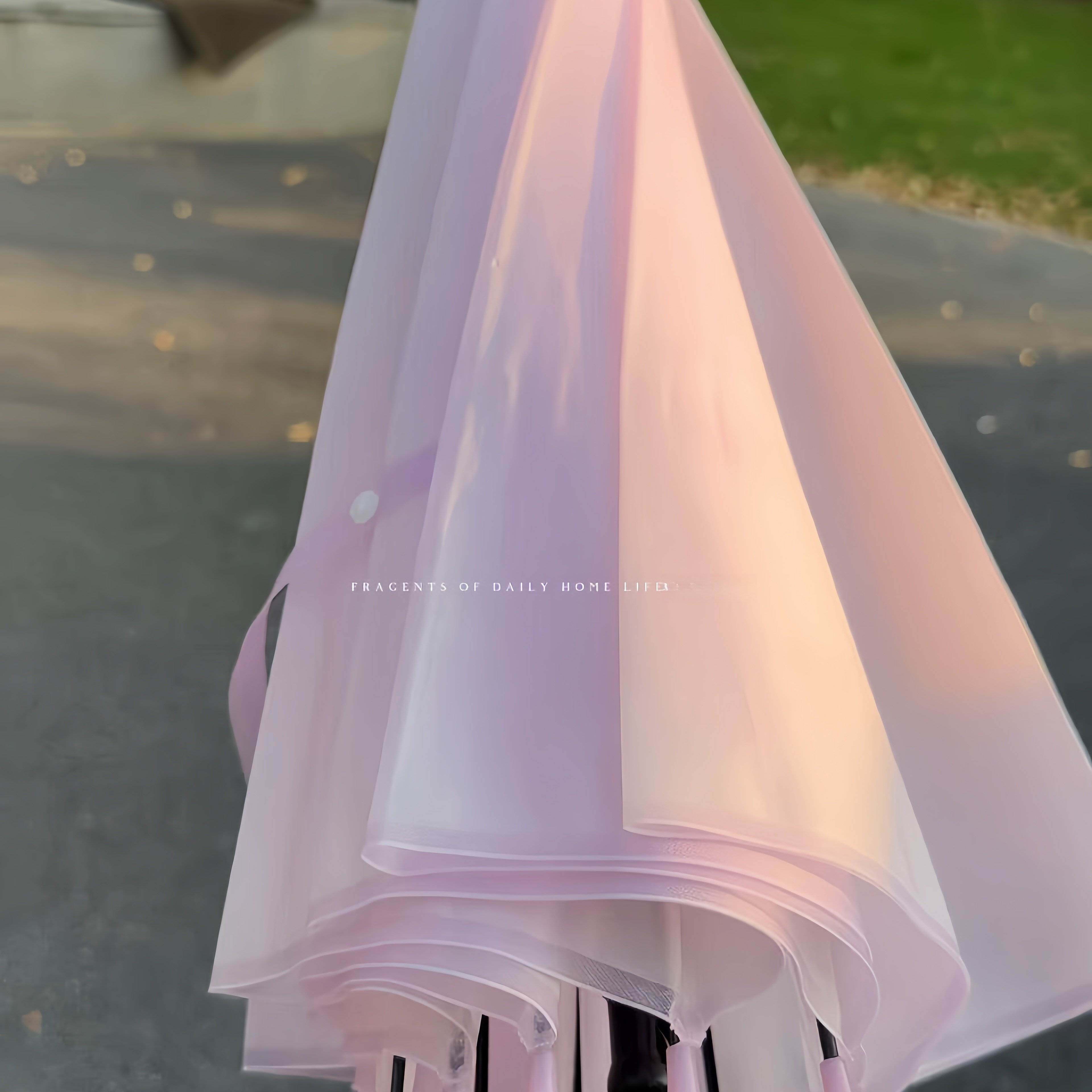 遇光变色伞2026新透明晴雨两用雨伞高级感加大加厚长柄磨砂网红伞