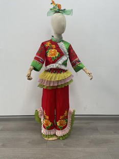 快乐阳光儿童演出服陕北民歌美格声声的山丹丹红高粱女童独唱高端