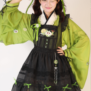 青洛三音【青青苹果】交领琵琶袖织金马面裙全款预约汉洋折中套装