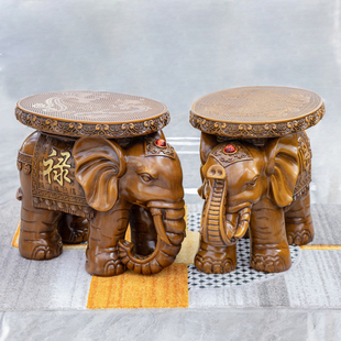 大象凳子家居客厅门口换鞋凳招财大象摆件可做吉祥品纳福龙凤凳子