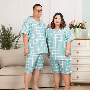 加肥加大180-320斤男女情侣韩版汗蒸服按摩服胖人桑家居睡衣温泉